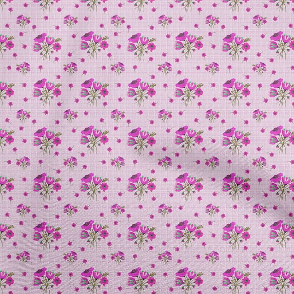 oneOone Silk Tabby Fuschia Pink Fabric Floral Sewing Craft Projects Fabric Prints By Yard 42 Inch Wide