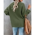 thumbnail image 4 of Sherrylily Fall Women Oversized Sweaters Batwing Long Sleeve Loose V Neck Henley Pullover Knit Jumper S-XL, 4 of 7