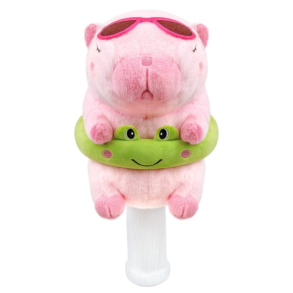 Funda para Cabezal de Palo de Golf Doble Pan Rosa con Peluche de Capibara Rana