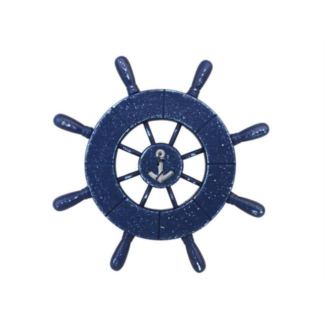 Handcrafted Model Ships Wheel9105anchor 9 in. Rustic All Dark Blue