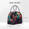 thumbnail image 2 of Gaeub Colorful Flower Bird Lunch Bag Water-Resistant, Leakproof, Durable, with Spacious Main Compartment and Front Pocket, for School, Work, Picnic, Outdoor Use-One Size, 2 of 6