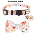 thumbnail image 4 of Collar floral para gato con cascabel de pajarita, paquete de 2 lindos collares de gato con flores y pajarita extraíble (floral), 4 of 5