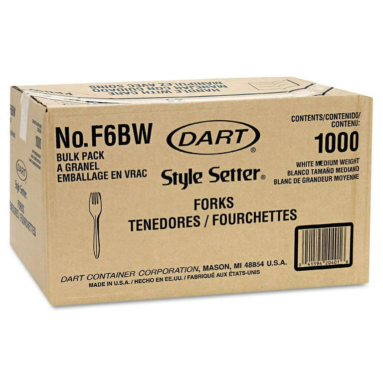 Style Setter Mediumweight Plastic Forks, White, 1000/Carton Style Setter Mediumweight Plastic Forks, White, 1000/Carton