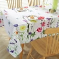 thumbnail image 3 of Spring Summer Tablecloth Rectangle 60 x 120 Inch Spill Proof Washable Wild Flowers Watercolor Floral Table Cloth, Soft Fabric Table Cover for Dining, Party, Wedding, Indoor, Outdoor, Red, 3 of 5