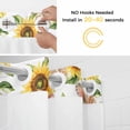 thumbnail image 5 of Sunflower Coastal No Hook Shower Curtain Waterproof, Bathroom Curtains with Snap in Liners and See Through Top Window, Summer Botanical Starfish Coral Hotel Style Bathtub Curtains Shower 36"Wx78"L, 5 of 8