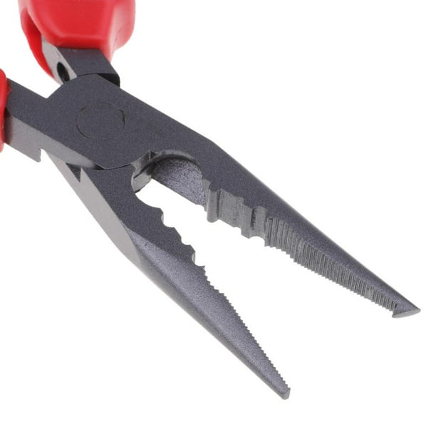 Long Nose Carbon Steel Red Fishing Pliers with Nonslip Handle