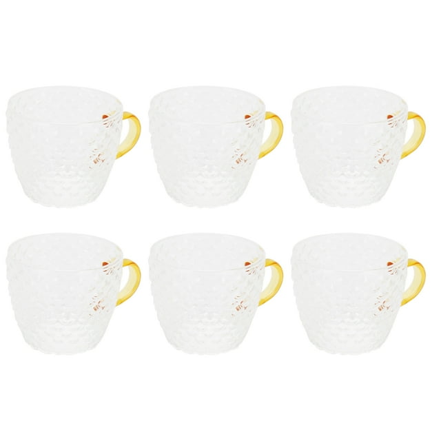 YLSHRF 6Pcs Heat Resistant Glass Tea Cup With Handle Tea Set Accessories For Tea House