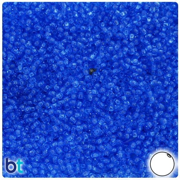 BeadTin Dark Sapphire Transparent 3mm Round Plastic Beads (2500pcs)