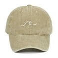thumbnail image 2 of Bibifish Mens Distressed Washed Baseball Cap White Wave Embroidery Detail Vintage Style Adjustable Sun Protection Casual Sports & Beach Cap, 2 of 3
