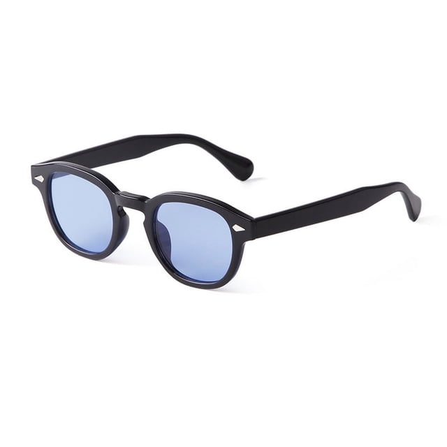 Typpkmm Vintage Fashion Shell Round Sunglasses Women Men 2024 Brand Design Retro Rivet Yellow Lens Square Sun Glasses Female Uv400 Blue