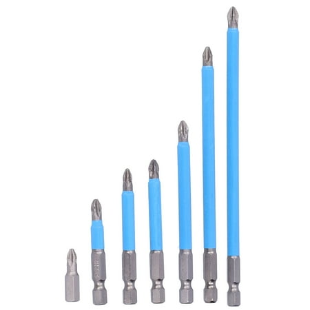 

clearance 7 Piece PH2 Screwdriver Bit Set Blue Magnetic Screwdriver Bit Set for Automobile Mechanical Maintenance