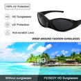 thumbnail image 4 of FEISEDY Wrap Around Fashion Sunglasses for Men Women Trendy Sport Sun Glasses Punk Y2K Eyewear B2340, 4 of 7