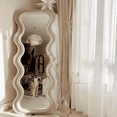 thumbnail image 3 of Melodieux 24"x 63" Free Standing Flannel Frame Wavy Full Length Mirror, 3 of 4