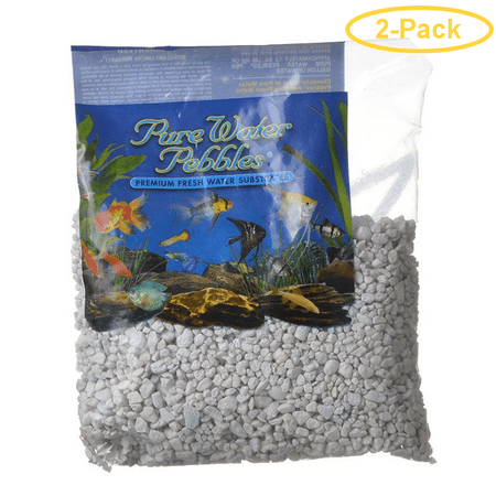 White Aquarium Gravel - Pure Water Pebbles Aquarium Gravel - Snow White 2 lbs (3.1-6.3 mm Grain) - Pack of 2