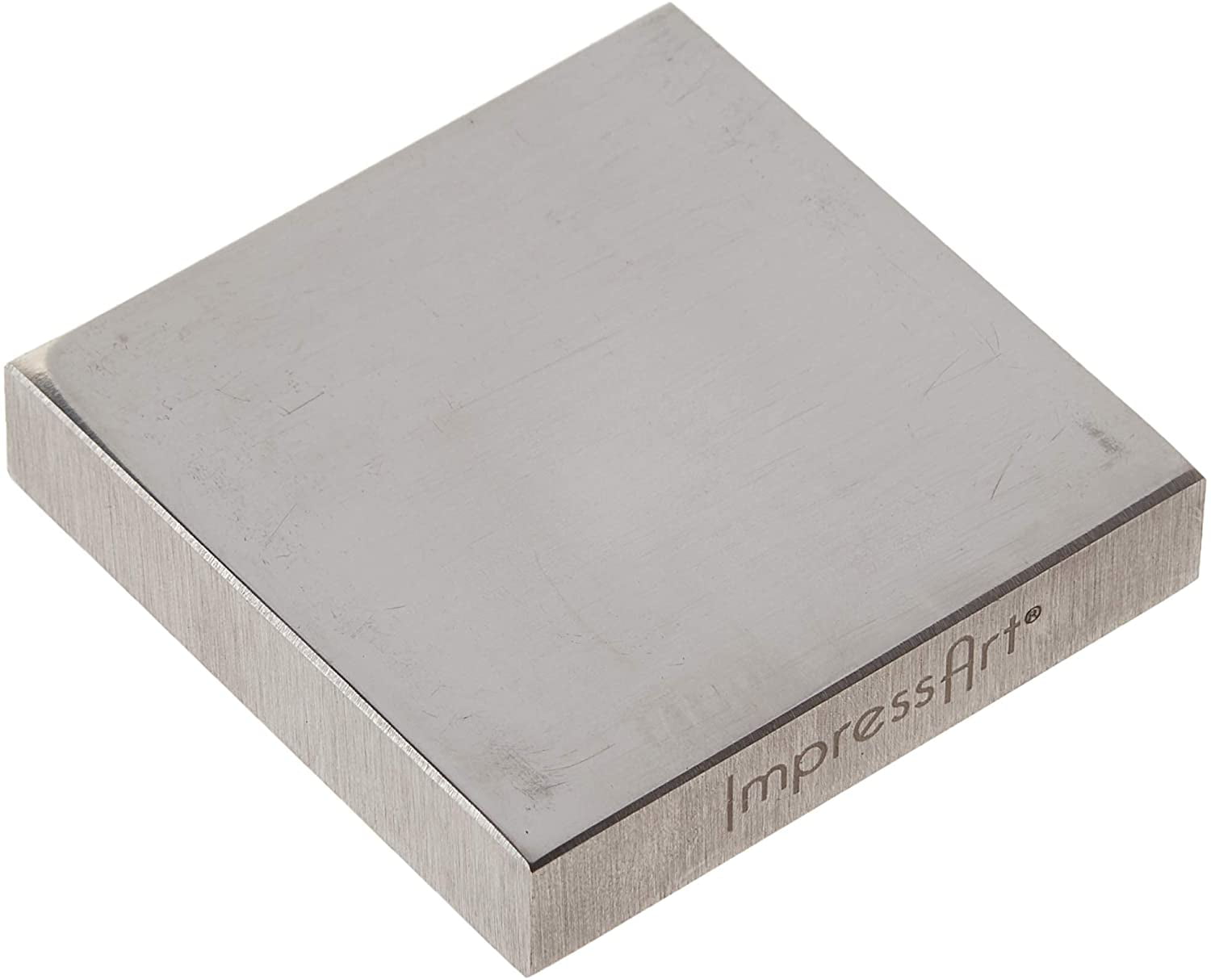 ImpressArt Solid Steel Bench Block w/ Rubber Feet, 2" X 2", Jewelers
