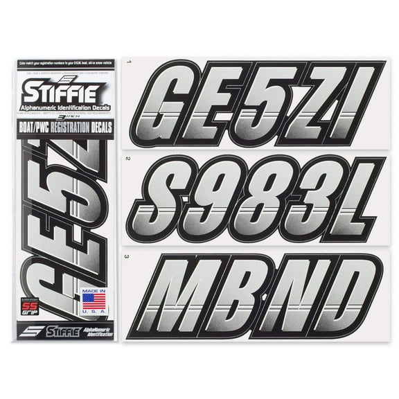 Stiffie Techtron Black Alpha-Numeric Registration Decals (146 Count)