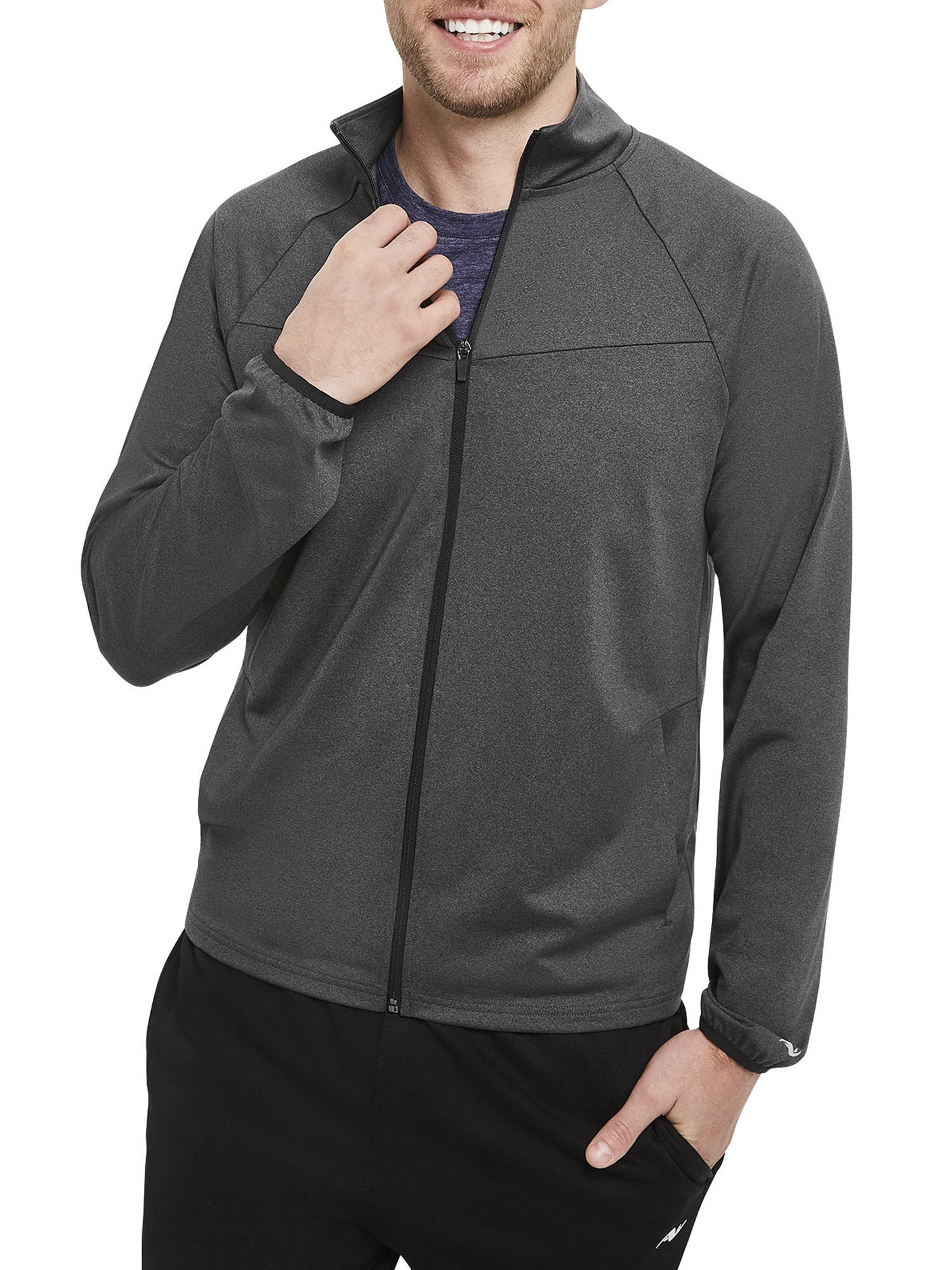 Athletic Works Men's Active Mock Neck Jacket, up to Size XL