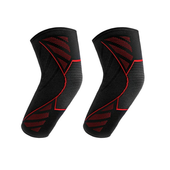 BESTSKY 2Pcs Elbow Brace Compression Tennis Elbow Relief,Flexible Elbow Strap for Outdoor Activities,Red,XL