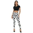 thumbnail image 2 of HDE Trendy Design Workout Leggings Fun Fashion Graphic Printed Cute Patterns Cow Spots - M, 2 of 6