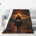 thumbnail image 4 of Cauagu Western Rainy Desert Cowboy Pattern Flannel Bed Blankets,Fleece Blanket Comfortable Air Conditioning Blanket for Sofa Bed Travel Couch & Living Room -60"x50", 4 of 8