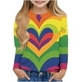 thumbnail image 2 of Piuwrlz Long Sleeve T-Shirt for Kids Girls Boys Cotton Shirts Fashionable Printed Round Neck T Shirt Tops Multicolor Size 150, 2 of 5