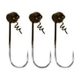 thumbnail image 5 of Tackle HD 3-Pack MF Shakey Head Jig Hooks, 1/4 Ounce Weighted Swimbait Jig Heads with Fishing Hooks and Bait Keeper, Football Freshwater or Saltwater Fishing Jigs, Brown, 5 of 5