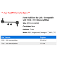 thumbnail image 2 of Front Stabilizer Bar Link - Compatible with 2010 - 2011 Mercury Milan, 2 of 2