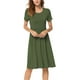 thumbnail image 3 of Vestido de manga corta casual de verano para mujer Vestido de cintura imperio con bolsillos Adepaton WRMH-940-3, 3 of 5