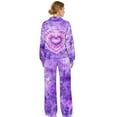 thumbnail image 2 of Yuyamidu Women's Tracksuits 2 Piece Outfits Matching Lounge Sets Loungewear Purple Tie-dye Drawstring Sweatshirt Wide Leg Sweatpants Sweatsuit for Yoga Golf Running Tops Bottoms Set Soft Comfy, 2 of 7