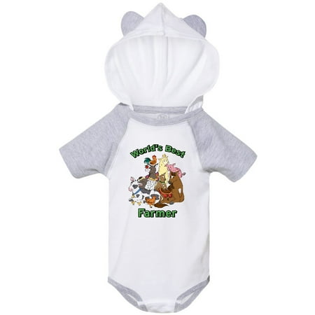 

Inktastic World s Best Farmer with Happy Farm Animals Gift Baby Boy or Baby Girl Bodysuit