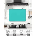 thumbnail image 6 of Stove Top Covers for Electric Stove, Turquoise Glass Stovetop Cover Protector, Modern Pure Turquoise Induction Cooktop Protector Oven Mat for Kitchen Countertop 24"x21", 6 of 8