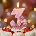 thumbnail image 4 of Birthday Candle Number Pink Glitter with Bow Cartoon Creative Party Cake Topper Decoration, Glamorous Numeric Candle for Celebration, Dazzling Party Cake Decor, 4 of 6