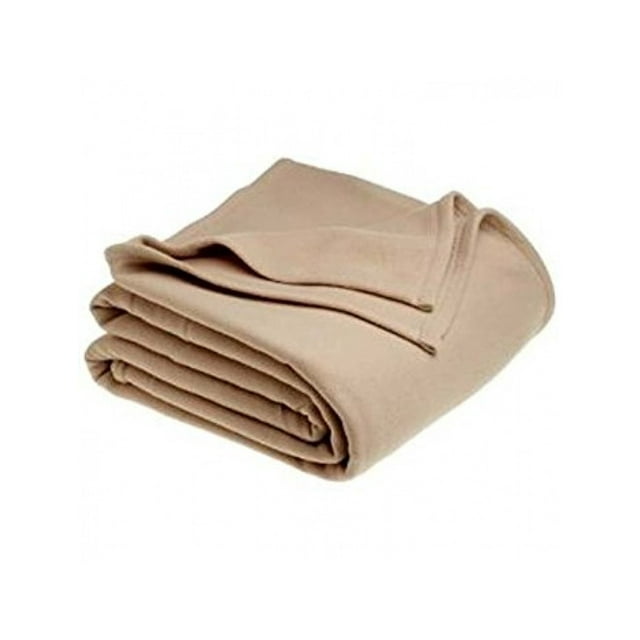 KING size 90"x108" Plush Fleece Blankets color Tan universal hospitality use 2/ Pack