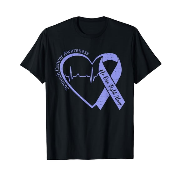 Stomach Cancer Awareness Heart Ribbon Periwinkle Blue T-Shirt