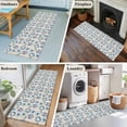 thumbnail image 6 of Blue Starfish Washable Runner Rugs 2'x6', Flip Flops Swim Circle Pearl Linen Texture Low Pile Throw Entryway Rug Non-Slip Sturdy Edge Binding Carpet for Indoor Bedside Entrance Bedside, 6 of 9