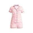 thumbnail image 5 of Joyspun Women's Dreamy Soft Collection Notch Collar Top and Shorts Pajama Set, 2-Piece, Sizes XS-3X, 5 of 5