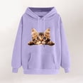thumbnail image 2 of Chandail à Capuche Graphique Chat Mignon pour Femmes, Confort Décontracté, Robe à Capuche Athlétique avec Fermeture Éclair, Chandails en Molleton et Tuniques Longues pour Dormir, 2 of 4