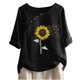 thumbnail image 1 of Blusas de Manga Corta para las Mujeres Impresas Cuello Redondo Camiseta Casual, Blusa de Algodón de Imitación para las Mujeres, 1 of 4