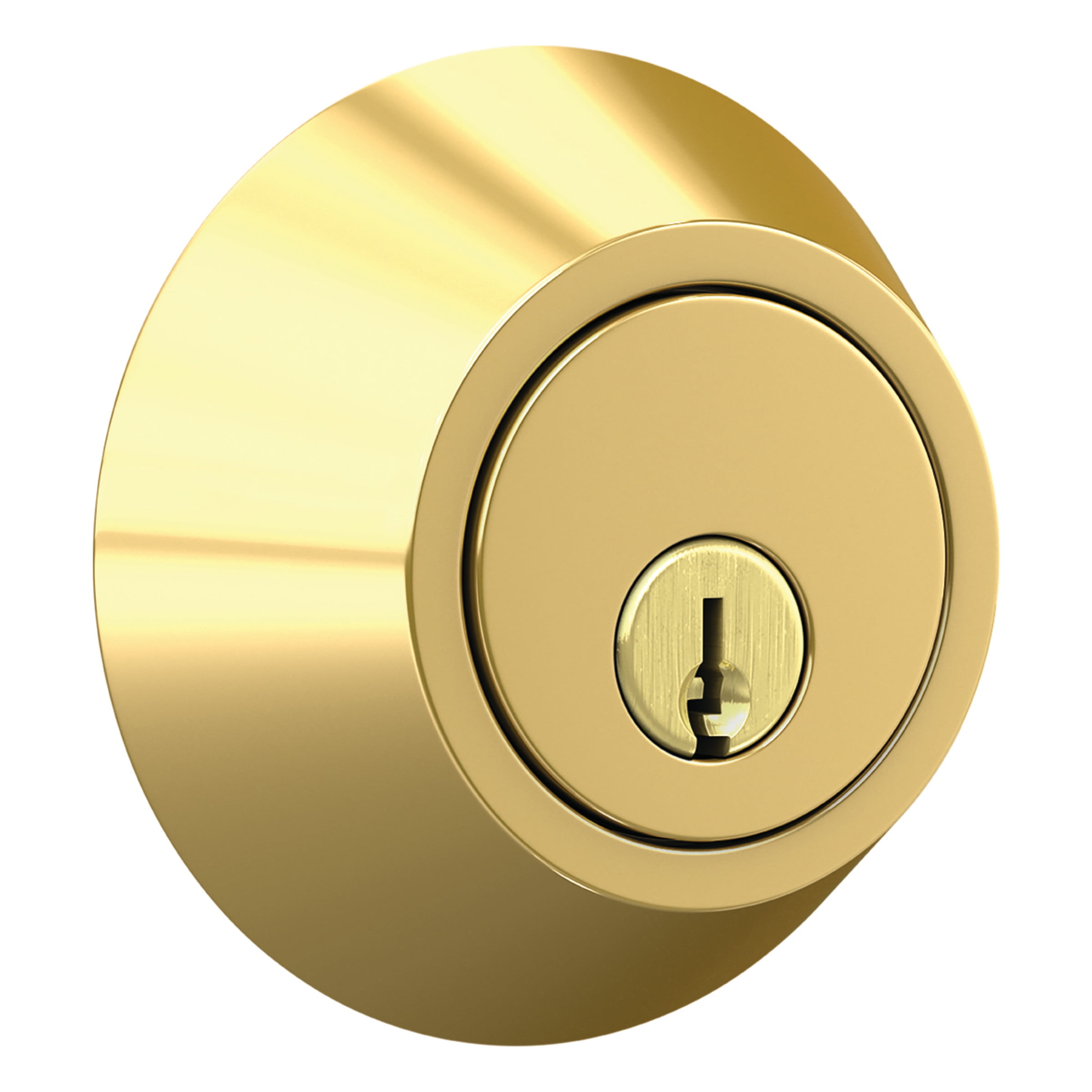 First Secure by Schlage Single Cylinder Deadbolt in Bright Brass