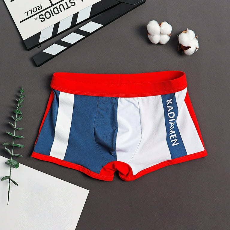 Aayomet Men Underwear Men's Underwear Men's Cotton Boxers Boys' Personality  Loose Pants Youth Sports Boxer Shorts,Red XX-Large