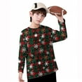 thumbnail image 6 of ITSAME Boys Girls Long Sleeve T-Shirt, Crewneck Christmas Graphic Loose Fashion Kids Pullover Holiday Tops Multicolor 13T, 6 of 7