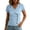 Blue, variant on Women's Tops Dressy Casual Wrap Front Cotton Linen Blouses V-Neck Short Sleeve Button T-Shirt Slim Fit Workwear Shirt (Gray,S)