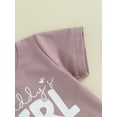 thumbnail image 5 of Bagilaanoe 2pcs Toddler Baby Girls Shorts Set Letter Print Short Sleeve T-Shirt Tops + Shorts 6M 12M 18M 24M 3T Kids Casual Summer Clothes, 5 of 8