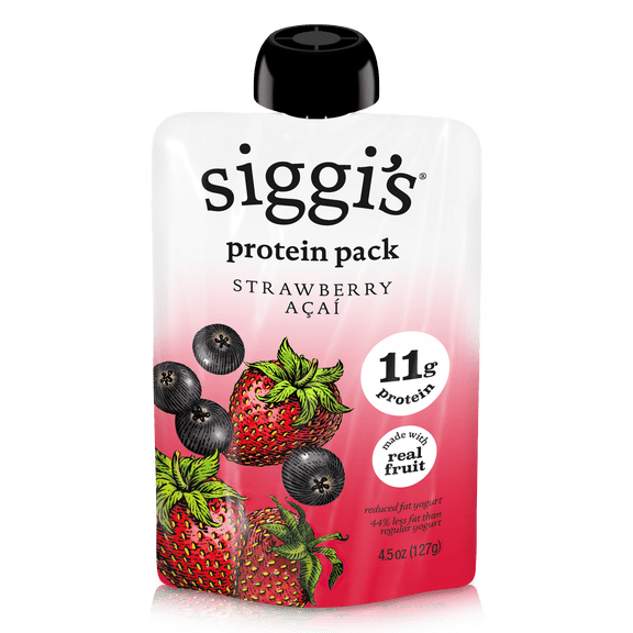 siggi's Reduced Fat Protein Pack, Strawberry Acai, 4.5 oz. Yogurt Pouch