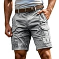 thumbnail image 2 of Cargo Shorts for Men Summer Workout Hiking Shorts Elastic Baggy Golf Fishing Casual Outdoor Work Short Light Gray M, 2 of 6