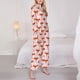thumbnail image 3 of Balery cute fox pink Conjunto de Pijama con Estampado para Mujer, Conjunto de Dos Piezas con Manga Larga, Ropa de Dormir Suave con Bolsillos, Pijamas Cómodos-Large, 3 of 7