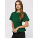 thumbnail image 4 of Blusa peplum para mujer, cuello redondo, manga acampanada, cintura con cinturón, blusa de oficina Verde XL, 4 of 6