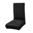 thumbnail image 1 of Funda elástica para silla de comedor, de tela suave y elastano. Negro, 1 of 9