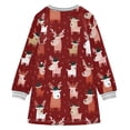 thumbnail image 6 of Girls' long-sleeved dress Cartoon Reindeer Girls' A-line dress with ribbed cuffs Soft and comfortable, 6 of 6