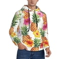 thumbnail image 2 of Balery Hawaiian Pineappl Pattern Mens Hoodie Kangaroo Pocket Hoodie Pullover Hooded Sweatshirt Ideal for Daily Wear Travel and Home-Large, 2 of 7